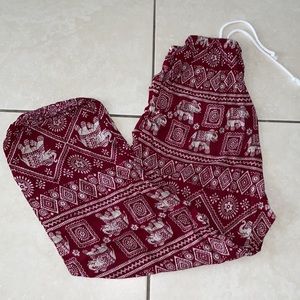 Thai Burgundy Elephant Pants